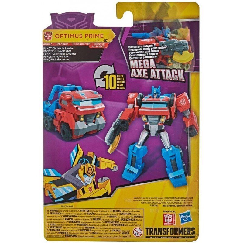 Transformeris Bumblebee Cyberverse adventures Mega Axe Attack Optimus Prime E7090, 12 cm kaina ir informacija | Žaislai berniukams | pigu.lt