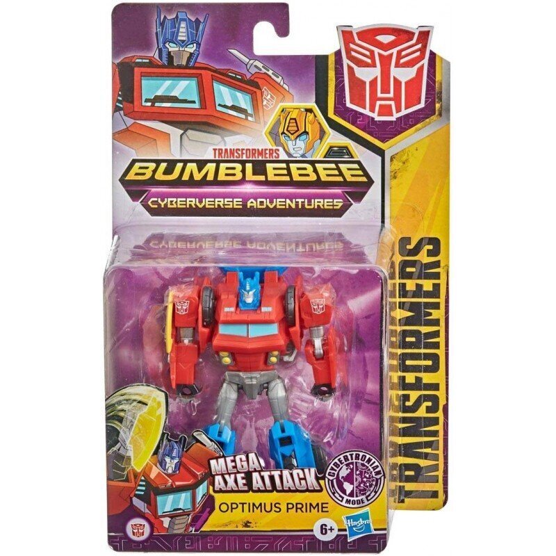 Transformeris Bumblebee Cyberverse adventures Mega Axe Attack Optimus Prime E7090, 12 cm цена и информация | Žaislai berniukams | pigu.lt