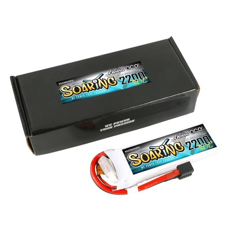 Akumuliatorius Gens Ace Soaring 2200mAh 7.4V 30C 2S1P EC3/XT60/T-Plug цена и информация | Akumuliatoriai | pigu.lt