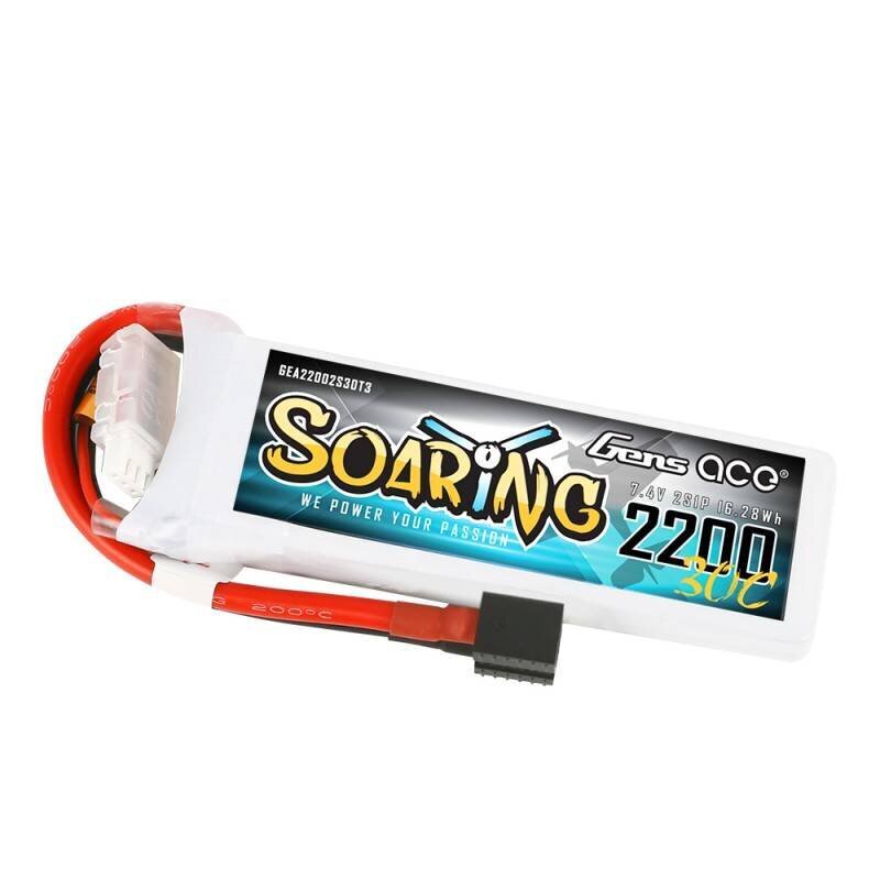 Akumuliatorius Gens Ace Soaring 2200mAh 7.4V 30C 2S1P EC3/XT60/T-Plug kaina ir informacija | Akumuliatoriai | pigu.lt