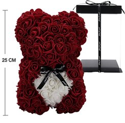 Rožinis lokys rose bear 25 cm, LIVMAN kaina ir informacija | Dirbtinės gėlės | pigu.lt