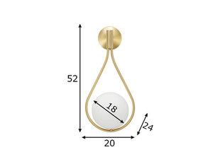 Настенный светильник GLAMY DROP, 24х20х52 см цена и информация | Настенные светильники | pigu.lt