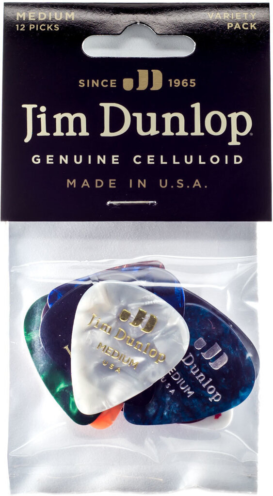 Mediatoprių komplektas Dunlop Genuine Celluloid 485P05MD kaina ir informacija | Priedai muzikos instrumentams | pigu.lt