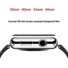 Защитное стекло Fusion ceramic glass 9D для экрана Apple Watch 1 / 2 / 3 38 мм, черное цена и информация | Аксессуары для смарт-часов и браслетов | pigu.lt