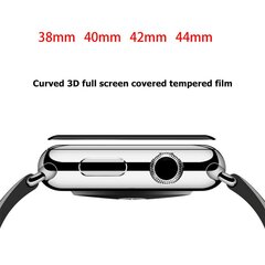 Защитное стекло Fusion ceramic glass 9D для экрана Apple Watch 1 / 2 / 3 42 мм, черное цена и информация | Аксессуары для смарт-часов и браслетов | pigu.lt