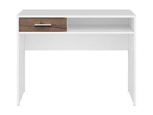 Rašomasis stalas BRW Nepo Plus 1S, baltas/rudas kaina ir informacija | Kompiuteriniai, rašomieji stalai | pigu.lt