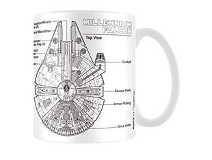 Кружка Звёздные Войны скетч корабля «Тысячелетний сокол» (Millennium Falcon) цена и информация | Стаканы, фужеры, кувшины | pigu.lt