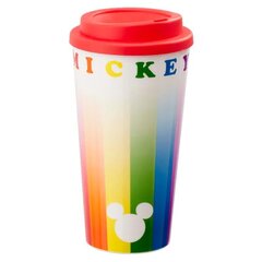 Disney ''Mickey Rainbow Travel“ puodelis su dangteliu kaina ir informacija | Taurės, puodeliai, ąsočiai | pigu.lt