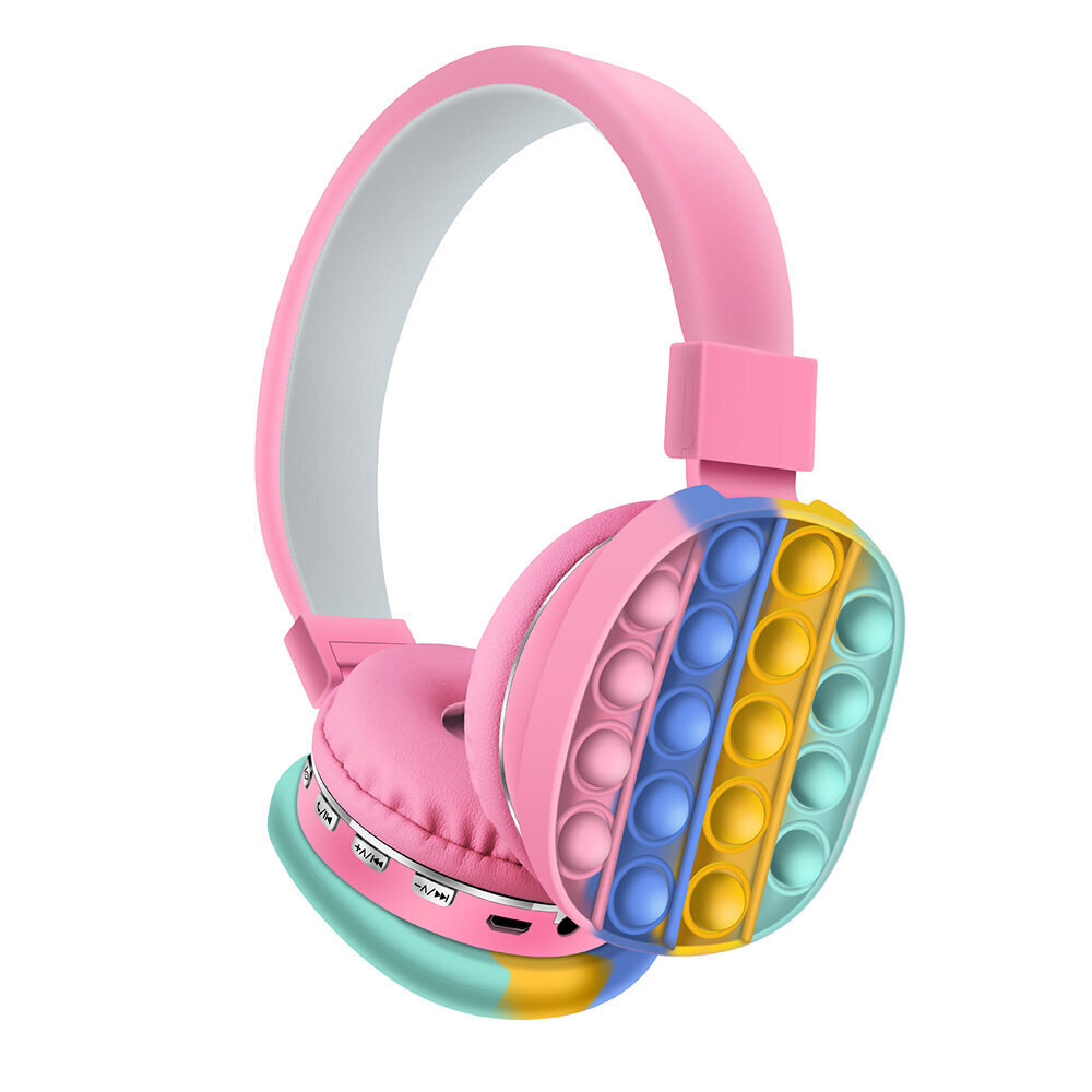 Ausinės vaikams GJBY Pop It Bluetooth Pink kaina | pigu.lt