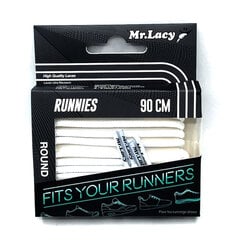 Mr.Lacy Runnies Lifestyle kруглый шнур, белый, 90 см цена и информация | Средства для ухода за одеждой и обувью | pigu.lt