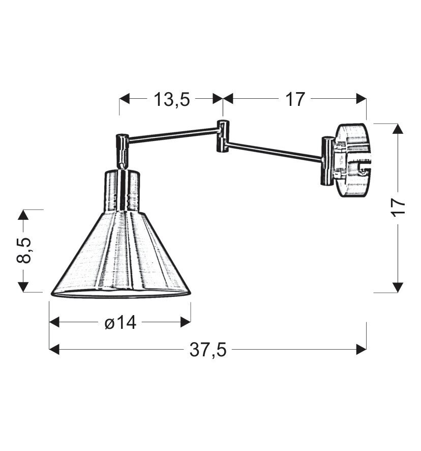 Candellux lighting sieninis šviestuvas Copenhagen 21-75444 kaina ir informacija | Sieniniai šviestuvai | pigu.lt