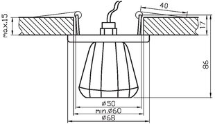 Candellux įmontuojamas šviestuvas SK-32 kaina ir informacija | Įmontuojami šviestuvai, LED panelės | pigu.lt