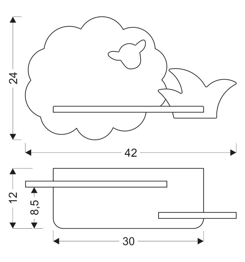 Candellux vaikiškas sieninis šviestuvas Sheep kaina ir informacija | Vaikiški šviestuvai | pigu.lt