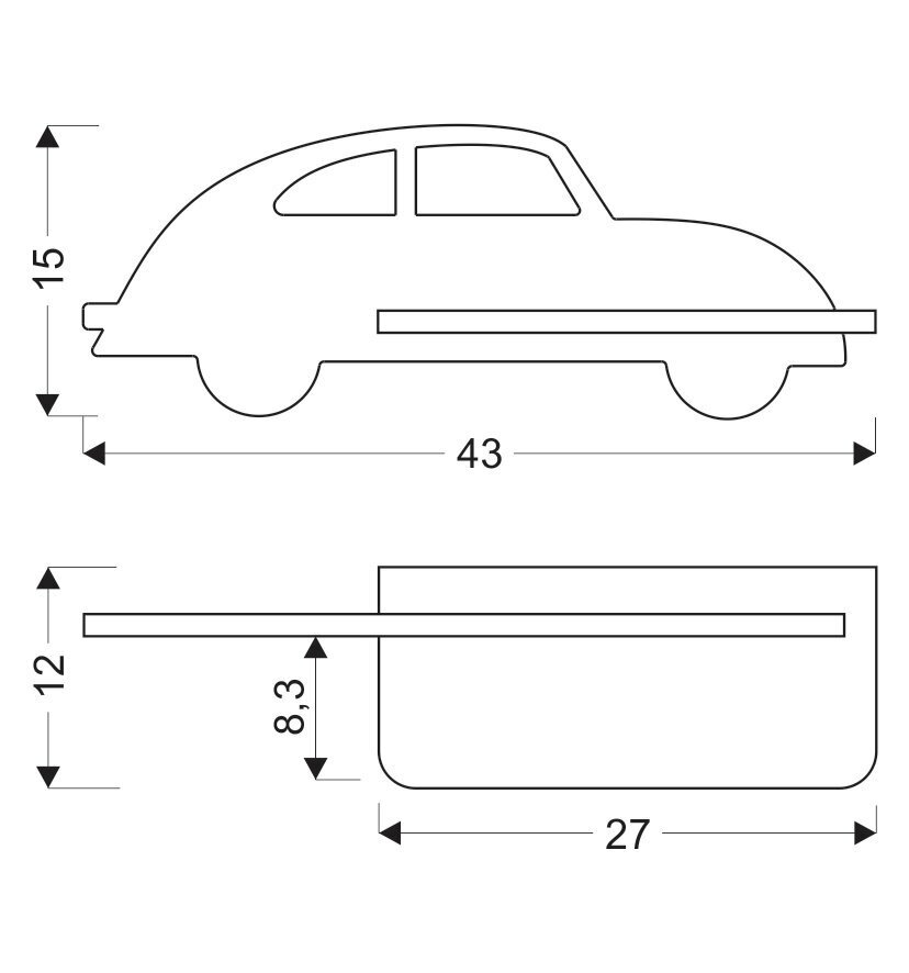 Candellux lighting šviestuvas Kids Car 21-85078 цена и информация | Sieniniai šviestuvai | pigu.lt