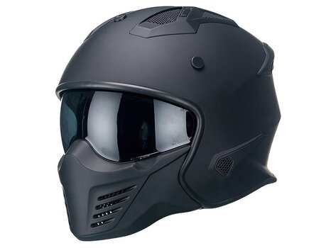 Moto šalmas Bruzano su nuimamu šalmo žandikauliu, juodas цена и информация | Шлемы для мотоциклистов | pigu.lt