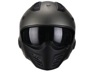 Moto šalmas Bruzano su nuimamu šalmo žandikauliu, pilkas цена и информация | Шлемы для мотоциклистов | pigu.lt