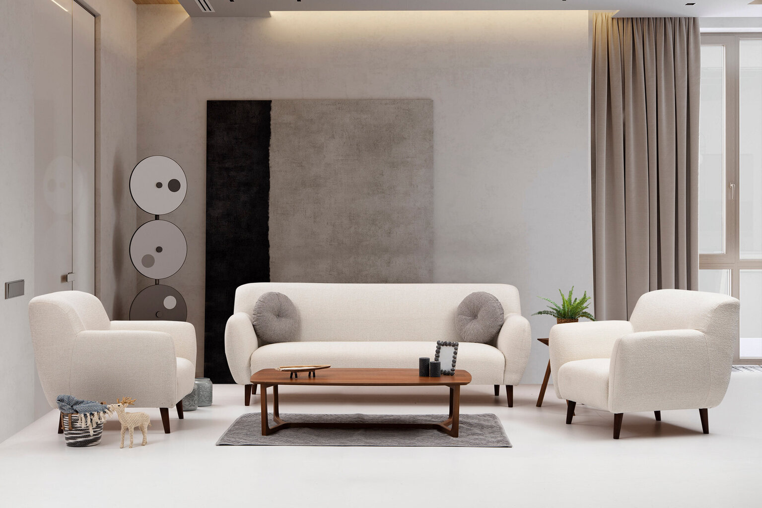 Fotelis Kalune Design Enna, smėlio spalvos kaina ir informacija | Svetainės foteliai | pigu.lt