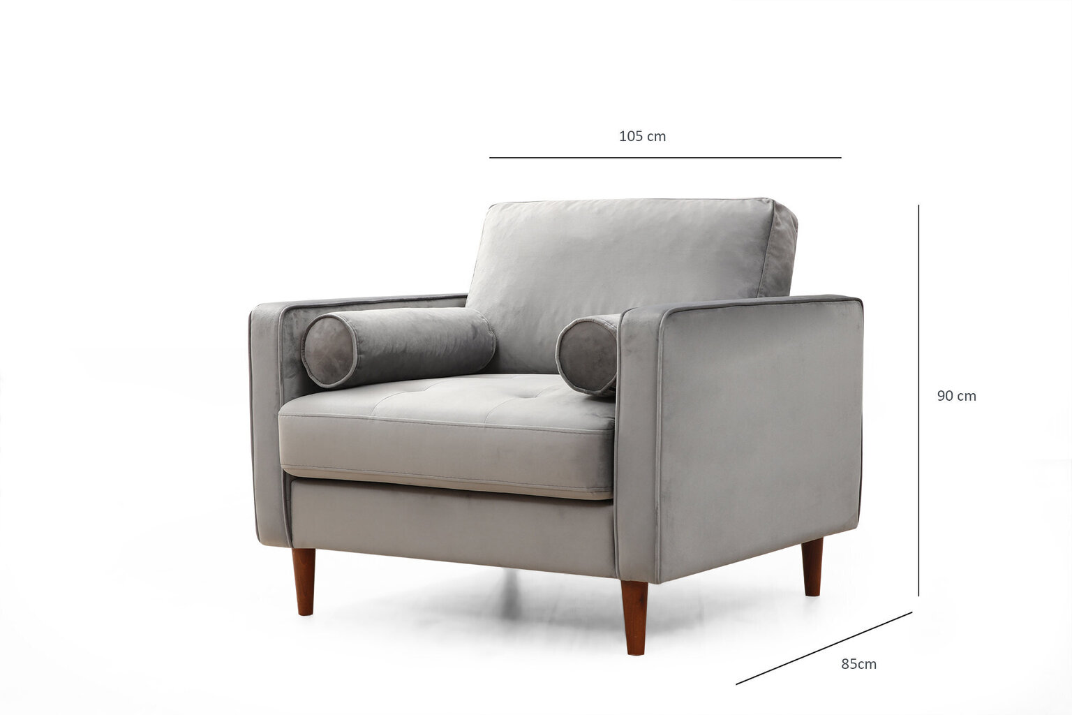 Fotelis Kalune Design Rome, šviesiai pilkas цена и информация | Svetainės foteliai | pigu.lt