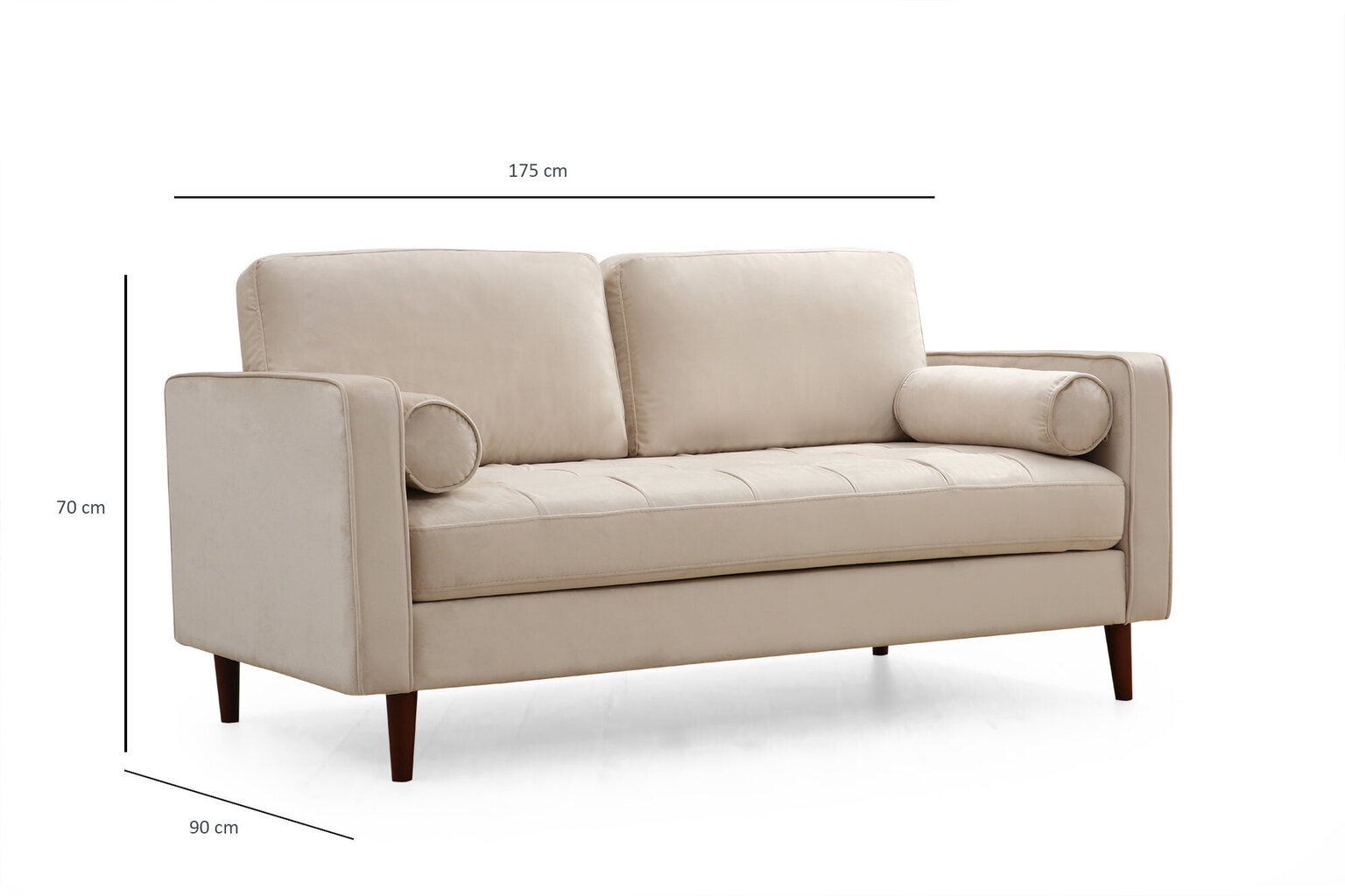 Dvivietė sofa Kalune Design Rome, smėlio spalvos цена и информация | Sofos | pigu.lt