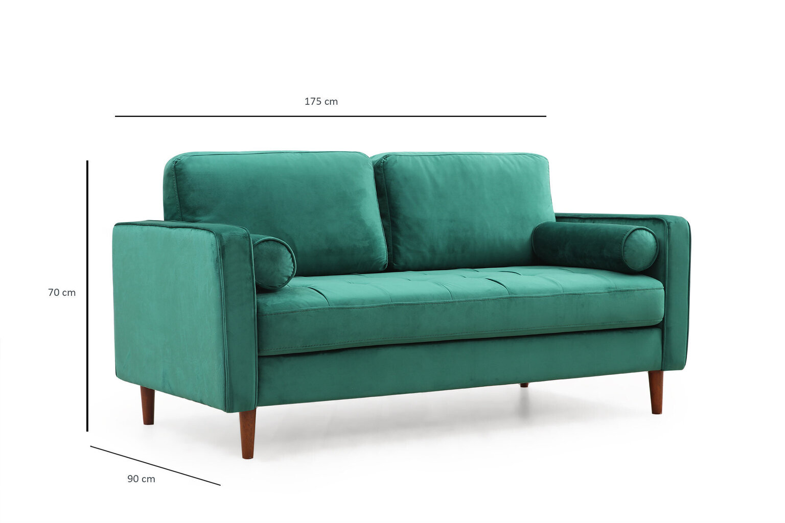 Dvivietė sofa Kalune Design Rome, žalia цена и информация | Sofos | pigu.lt