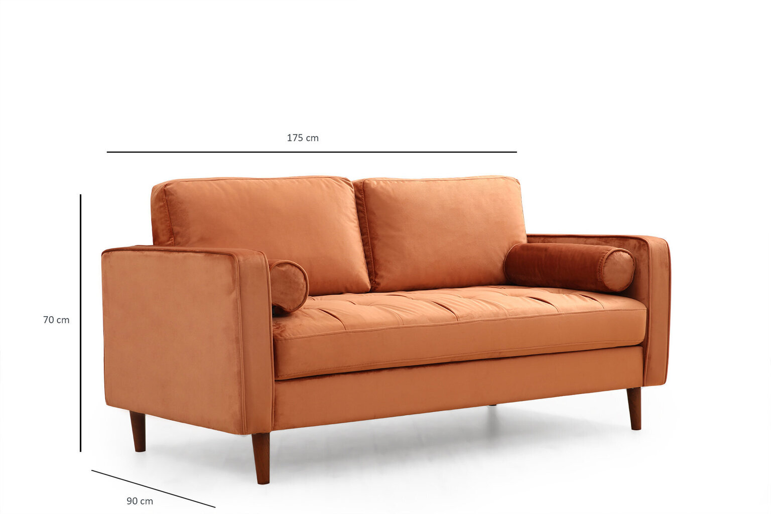 Dvivietė sofa Kalune Design Rome, oranžinė цена и информация | Sofos | pigu.lt