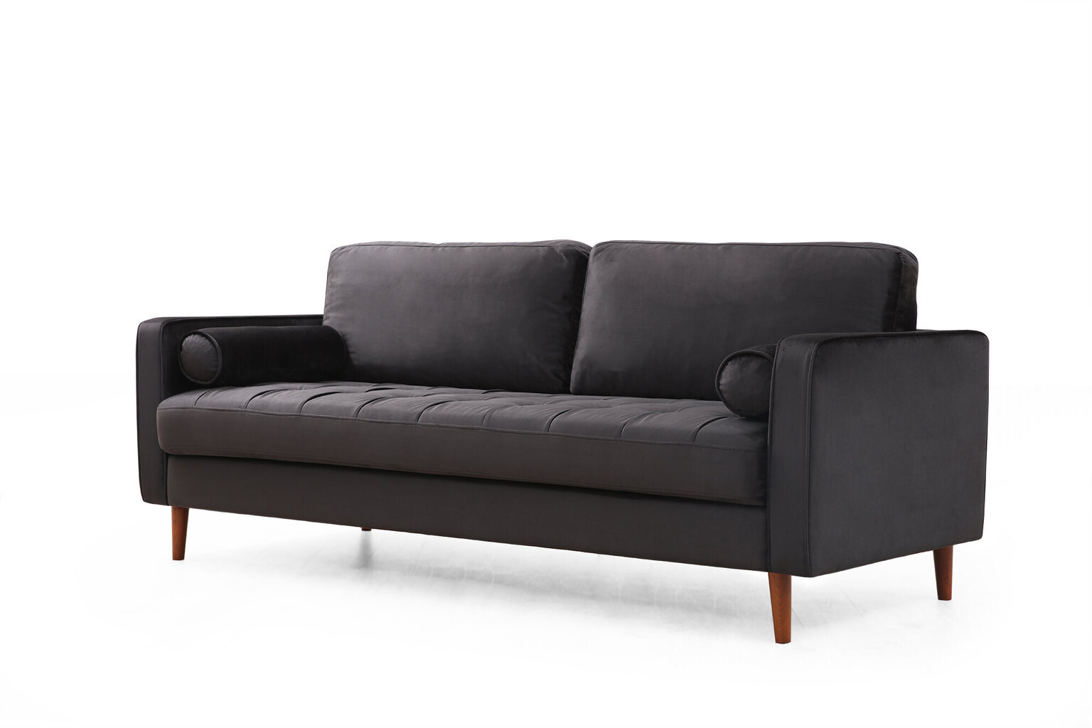 Trivietė sofa Kalune Design Rome, juoda kaina ir informacija | Sofos, sofos-lovos | pigu.lt