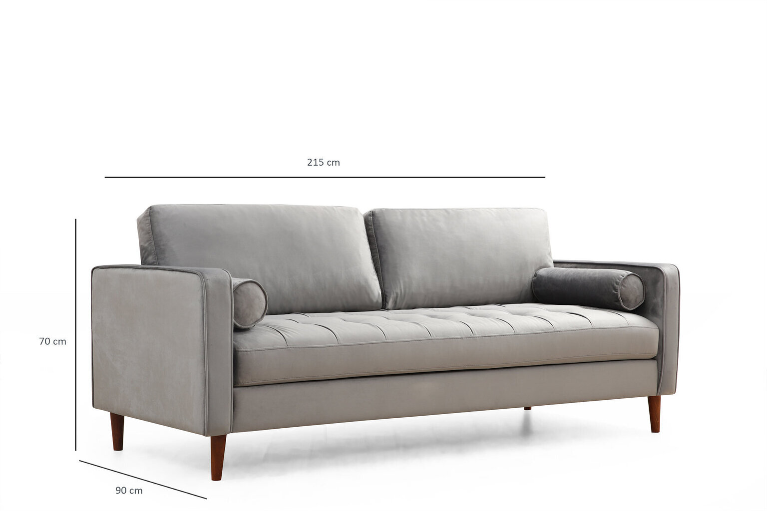 Trivietė sofa Kalune Design Rome, šviesiai pilka цена и информация | Sofos | pigu.lt