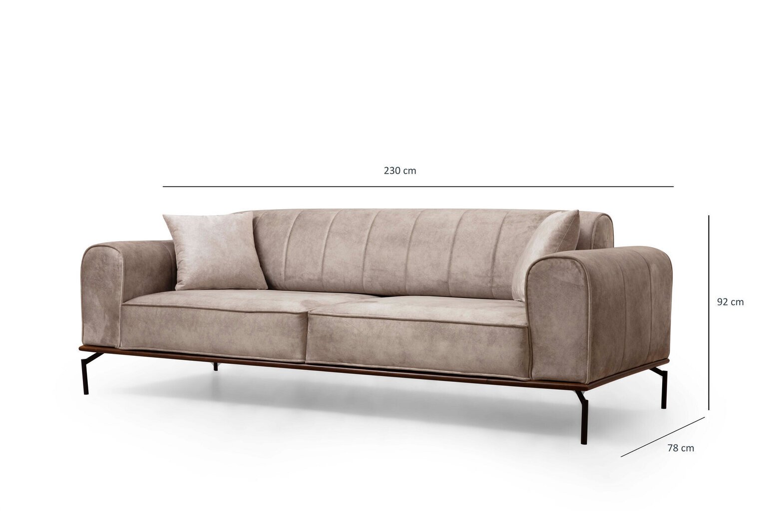 Trivietė sofa Kalune Design Siesta, smėlio spalvos цена и информация | Sofos | pigu.lt