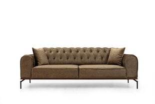 Trivietė sofa Kalune Design Siesta, dygsniuota, ruda kaina ir informacija | Sofos | pigu.lt