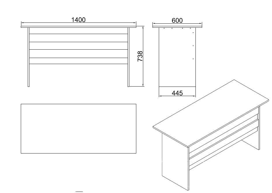 Rašomasis stalas Kalune Design Vario A, baltas kaina ir informacija | Kompiuteriniai, rašomieji stalai | pigu.lt