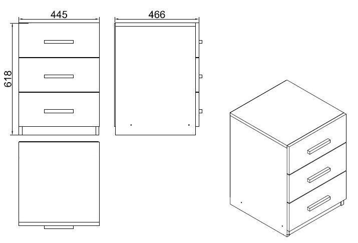 Komoda Kalune Design, balta kaina ir informacija | Komodos | pigu.lt