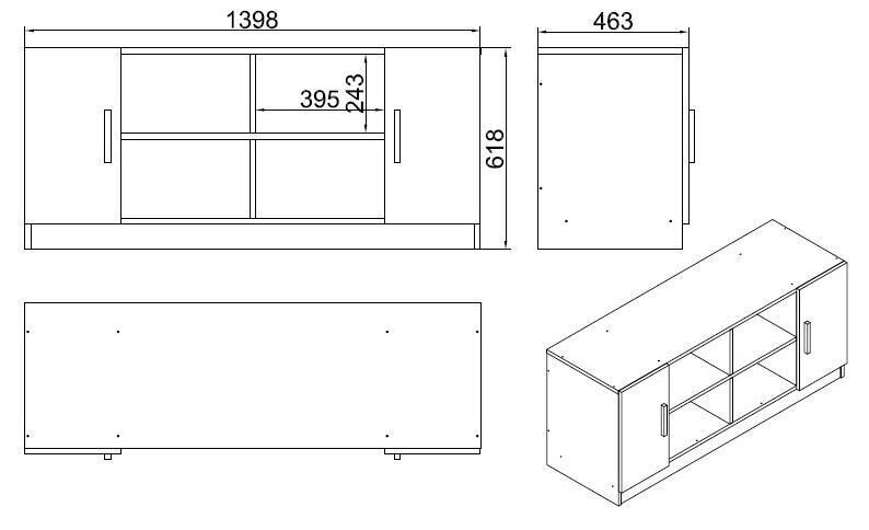 Komoda Kalune Design, ruda/pilka цена и информация | Komodos | pigu.lt