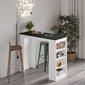 Baro stalas Kalune Design, baltas/juodas цена и информация | Virtuvės ir valgomojo stalai, staliukai | pigu.lt