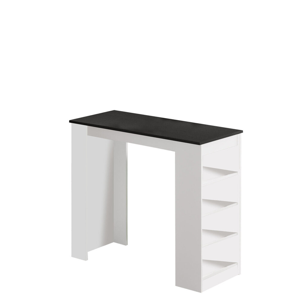 Baro stalas Kalune Design, baltas/juodas kaina ir informacija | Virtuvės ir valgomojo stalai, staliukai | pigu.lt
