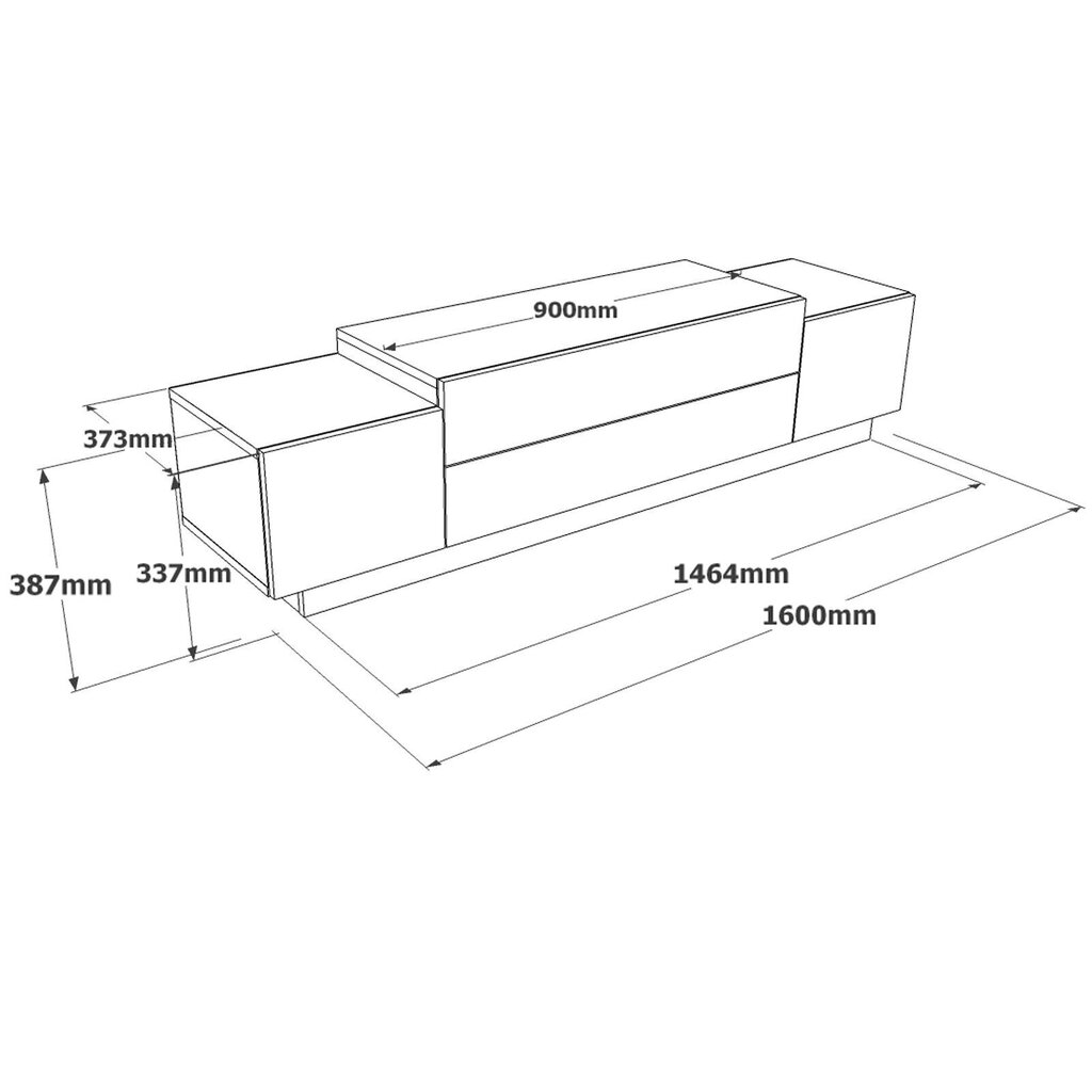 TV staliukas Kalune Design, rudas/baltas kaina ir informacija | TV staliukai | pigu.lt