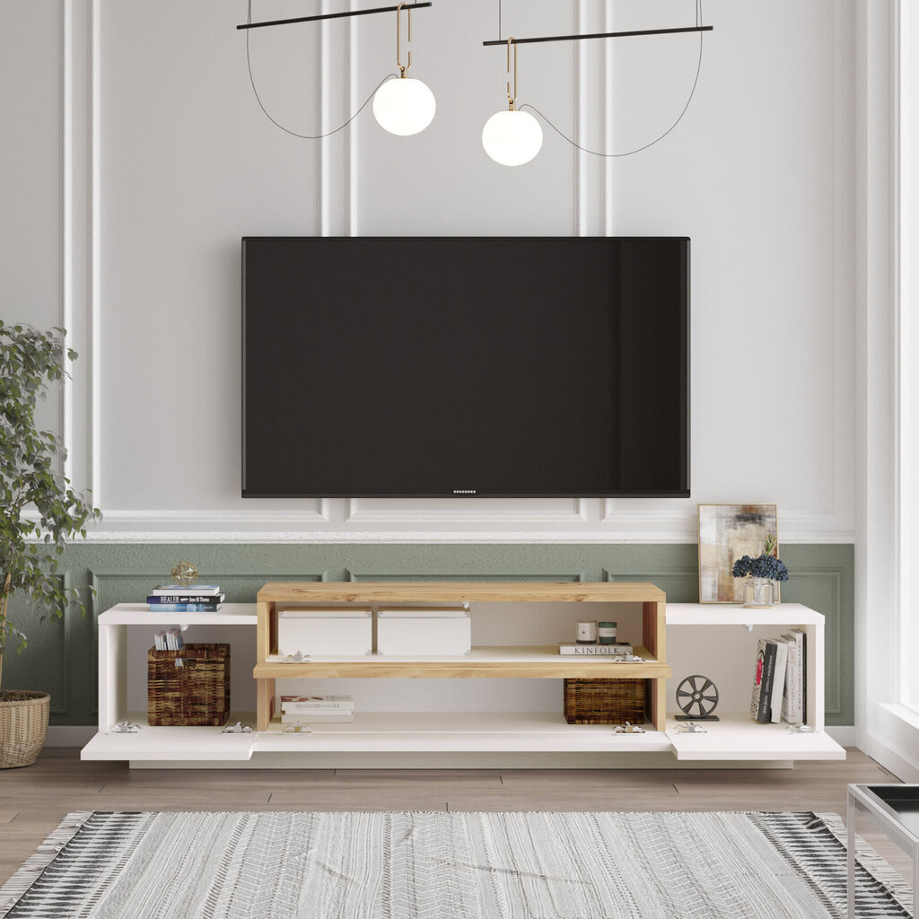 TV staliukas Kalune Design, rudas/baltas kaina ir informacija | TV staliukai | pigu.lt