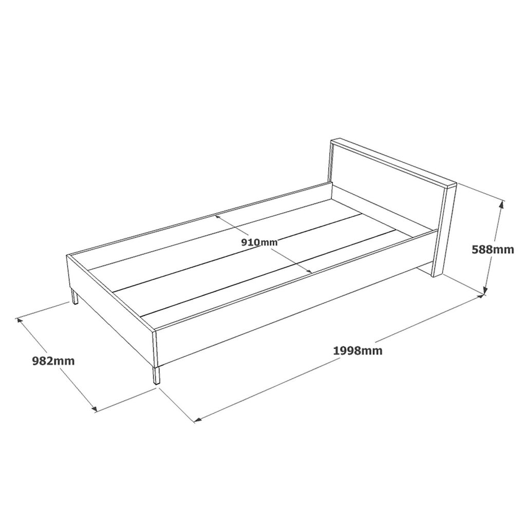 Lova Kalune Design HM4, 90x190 cm, ruda/pilka kaina ir informacija | Lovos | pigu.lt