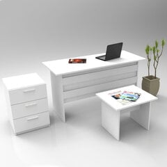 Baldų komplektas Kalune Design VO9, baltas kaina ir informacija | Kompiuteriniai, rašomieji stalai | pigu.lt