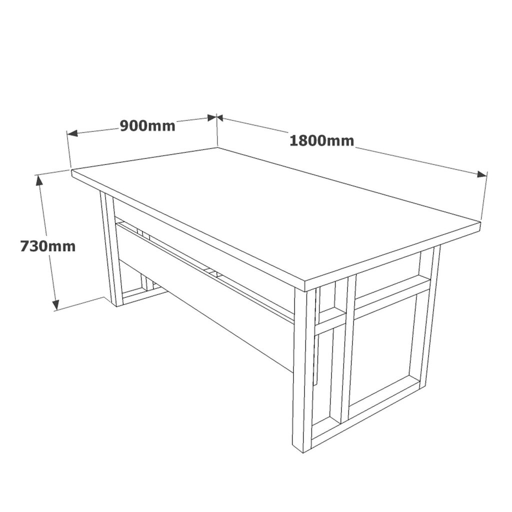 Rašomojo stalo ir kavos staliuko komplektas Kalune Design MN07, rudas цена и информация | Kompiuteriniai, rašomieji stalai | pigu.lt