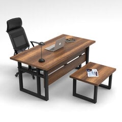 Rašomojo stalo ir kavos staliuko komplektas Kalune Design MN07, rudas kaina ir informacija | Kompiuteriniai, rašomieji stalai | pigu.lt