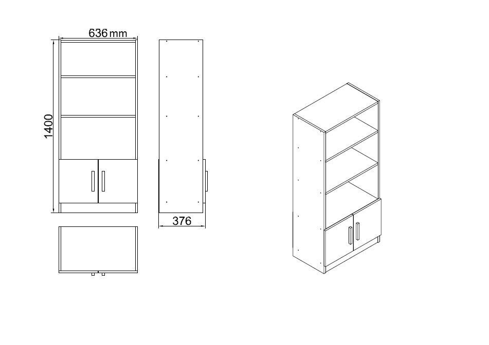 Baldų komplektas Kalune Design VO11, baltas kaina ir informacija | Kompiuteriniai, rašomieji stalai | pigu.lt