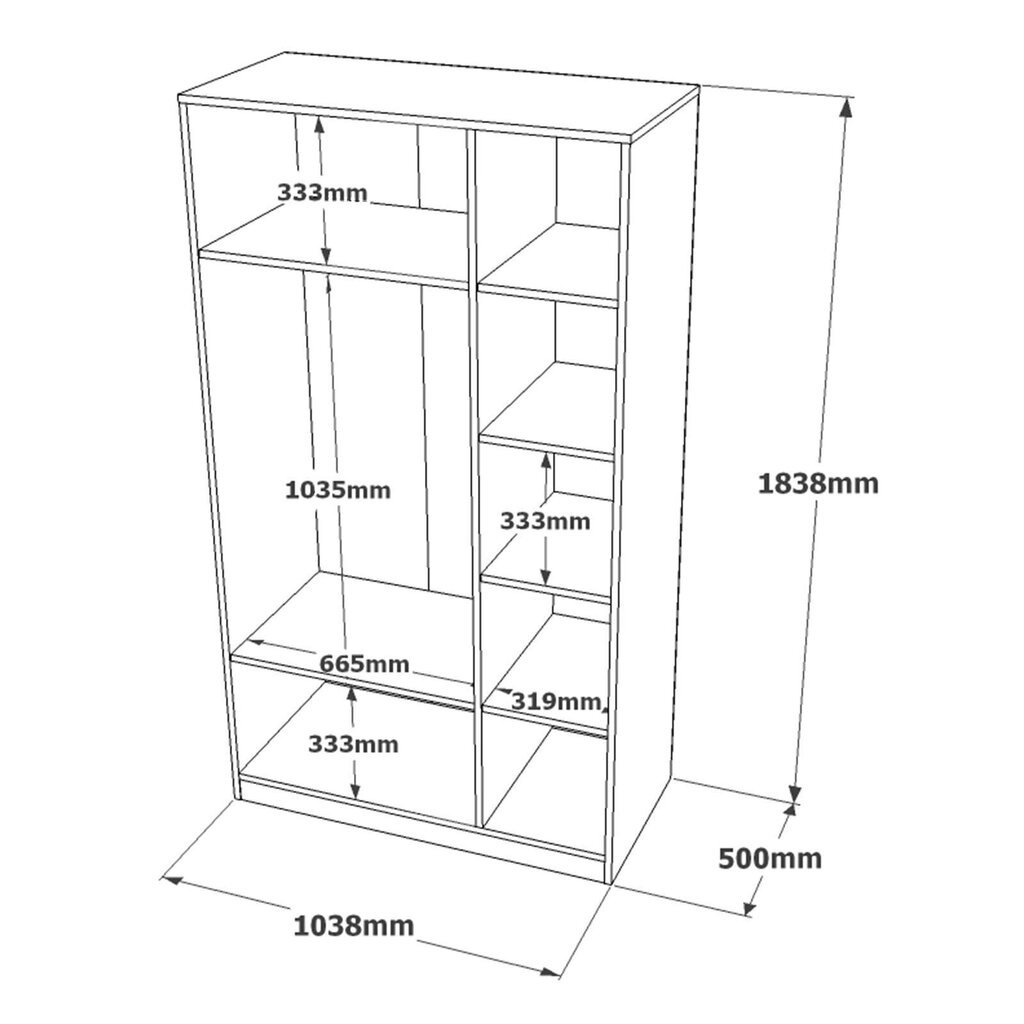 Spinta Kalune Design HM1, pilka kaina ir informacija | Spintos | pigu.lt