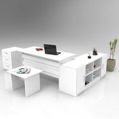 Baldų komplektas Kalune Design VO13, baltas kaina ir informacija | Kompiuteriniai, rašomieji stalai | pigu.lt