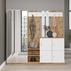 Prieškambario baldų komplektas Kalune Design DD9, rudas/baltas kaina ir informacija | Prieškambario komplektai | pigu.lt