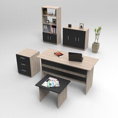 Baldų komplektas Kalune Design VO14, rudas/juodas kaina ir informacija | Kompiuteriniai, rašomieji stalai | pigu.lt