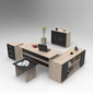 Baldų komplektas Kalune Design VO16, rudas/juodas kaina ir informacija | Kompiuteriniai, rašomieji stalai | pigu.lt