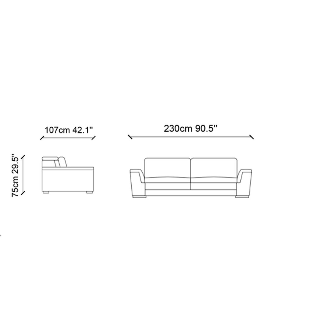 Trivietė sofa Kalune Design Mardini, pilka kaina ir informacija | Sofos | pigu.lt