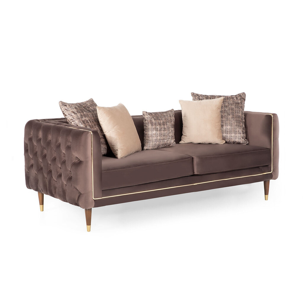 Dvivietė sofa Kalune Design Olympus, ruda цена и информация | Sofos | pigu.lt