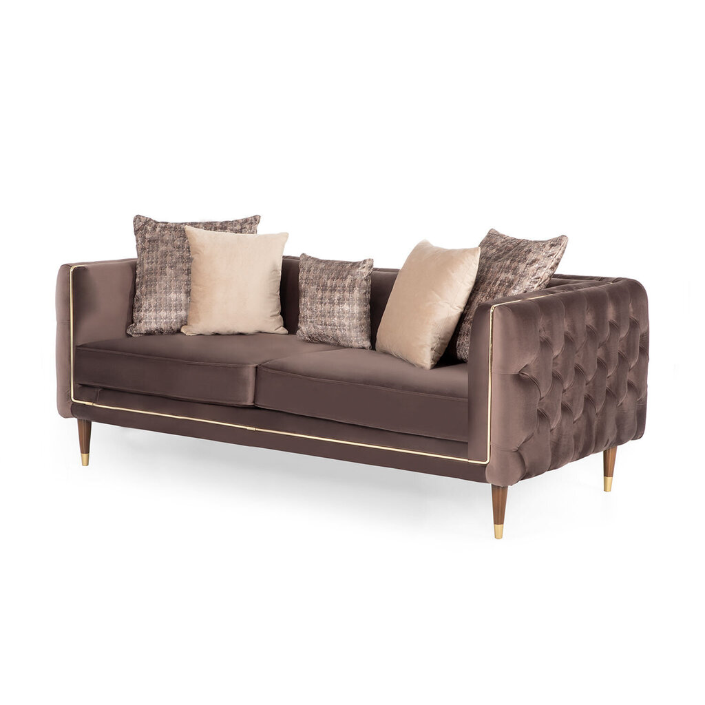 Dvivietė sofa Kalune Design Olympus, ruda цена и информация | Sofos | pigu.lt