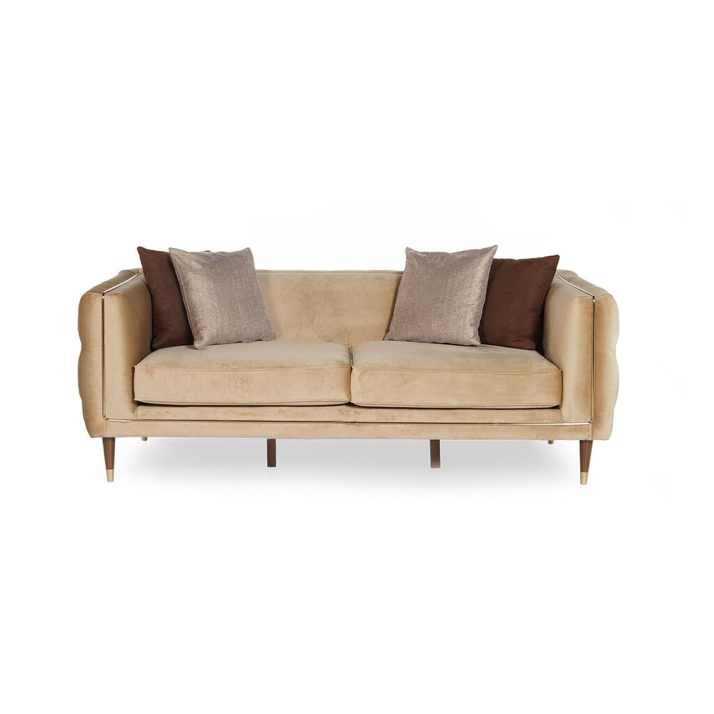 Trivietė sofa Kalune Design Olympus, smėlio spalvos цена и информация | Sofos | pigu.lt